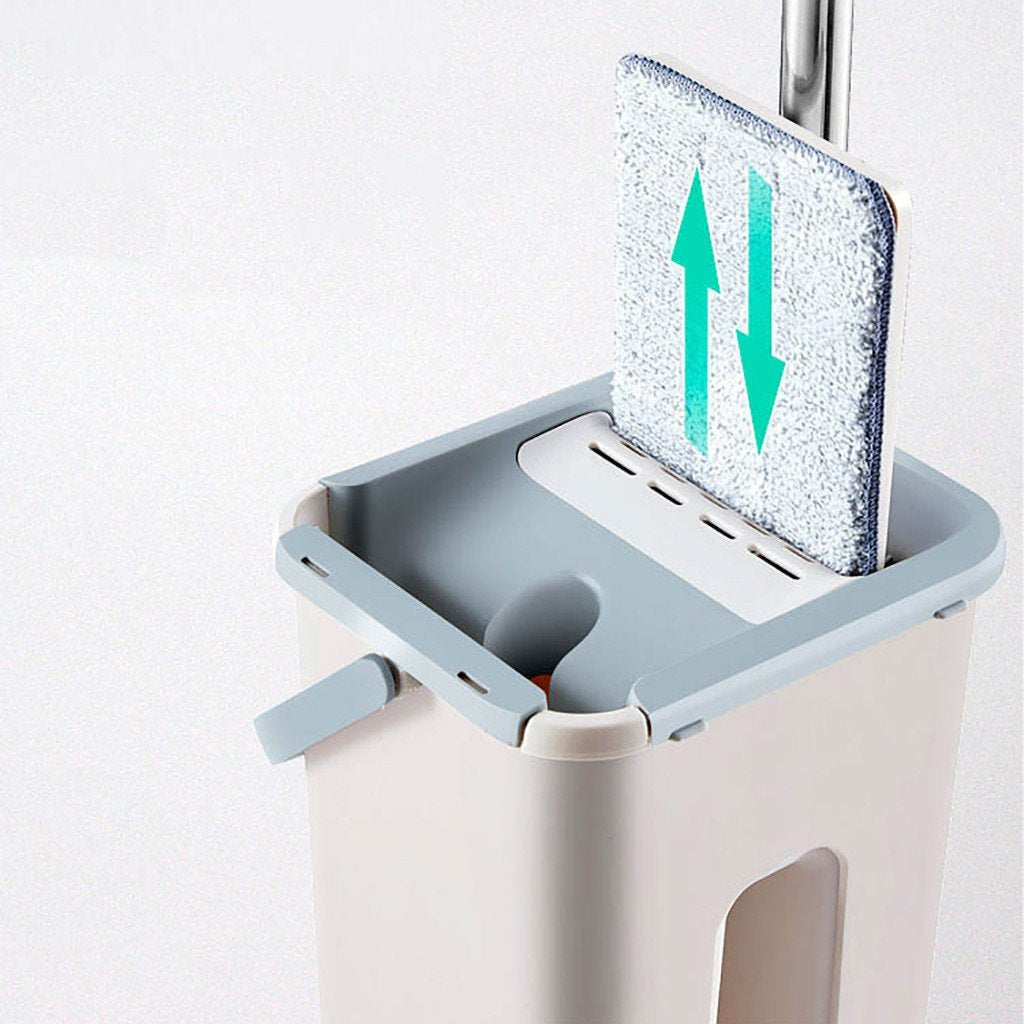 Serpillière Magique – Inclus 4 Pads, Rotatif à 360° & Essoré