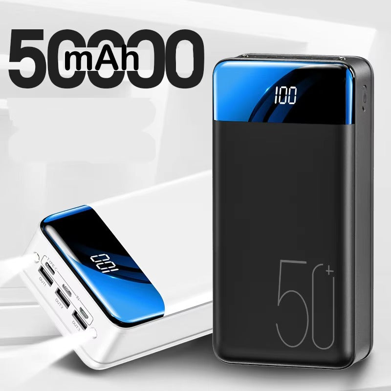 Batterie Externe Ultra Haute Capacité de 50 000 mAh – Charge Super Rapide pour Téléphones, Tablettes & Ordinateurs Portables