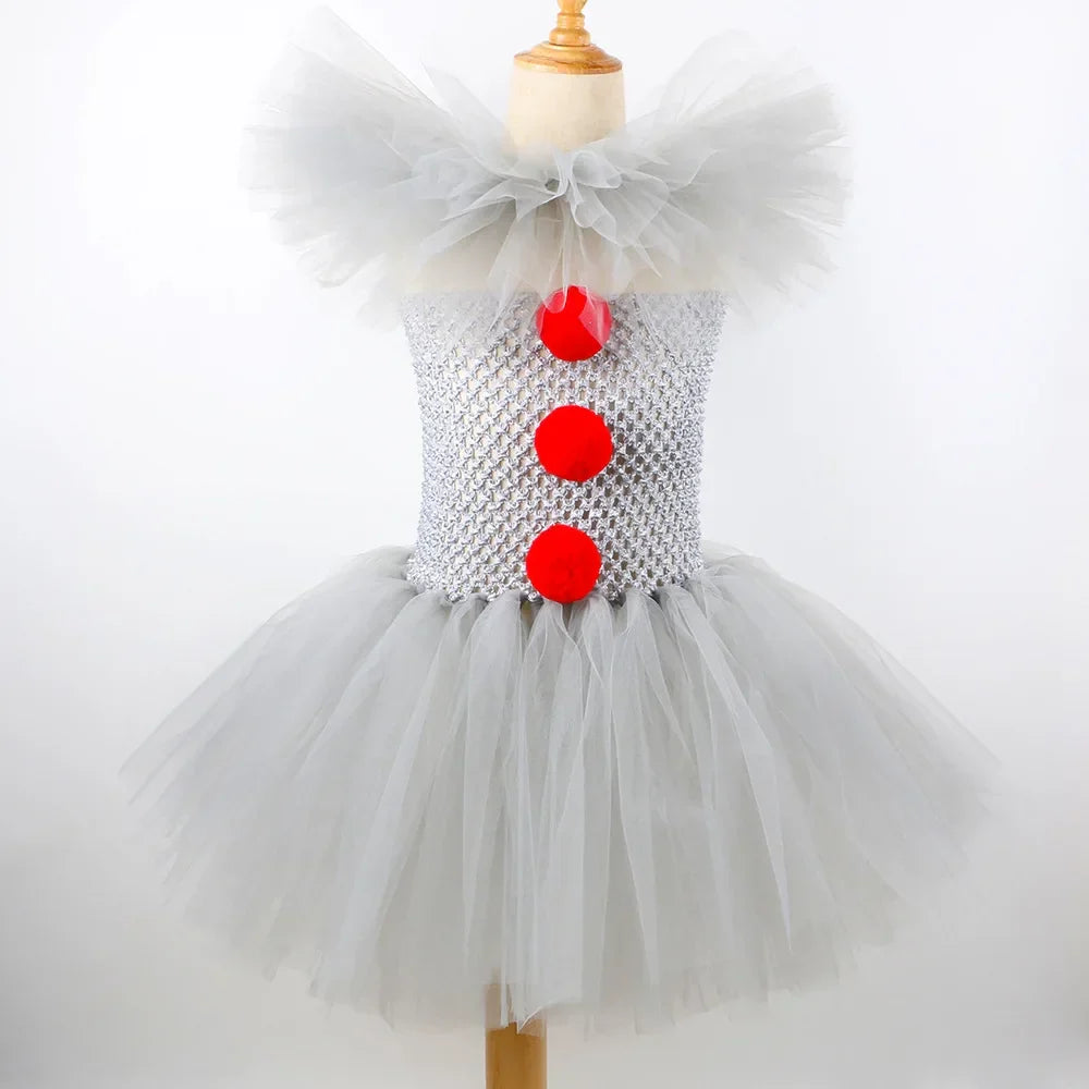 Costume de Clown pour Enfants d'Halloween en Tutu