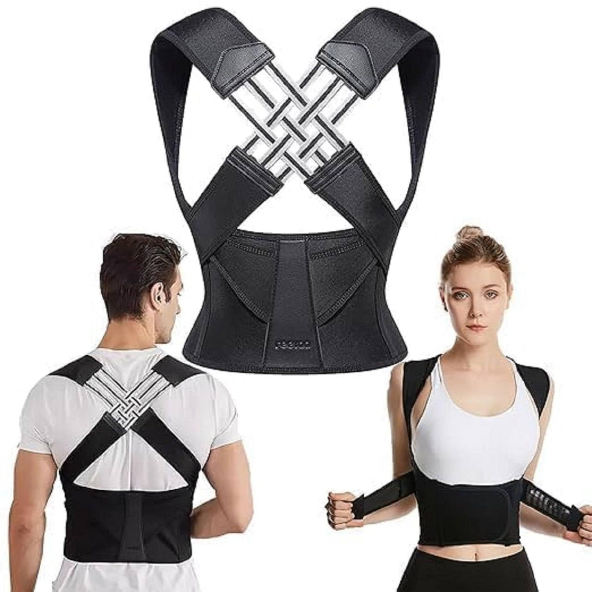 Correcteur de posture ergonomique pour soulagement de la douleur au cou et au dos, ajustable et stable