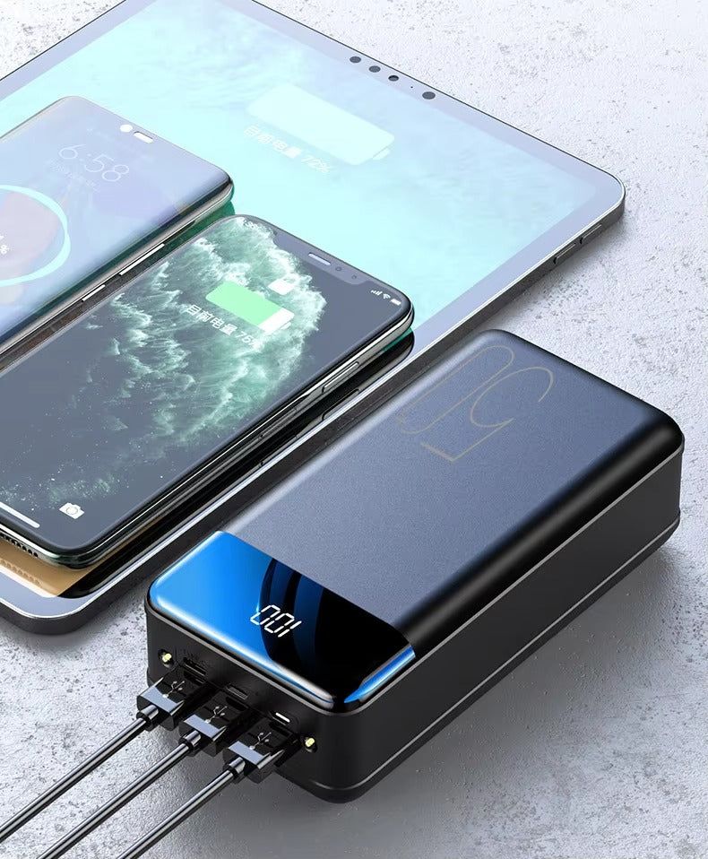 Batterie Externe Ultra Haute Capacité de 50 000 mAh – Charge Super Rapide pour Téléphones, Tablettes & Ordinateurs Portables