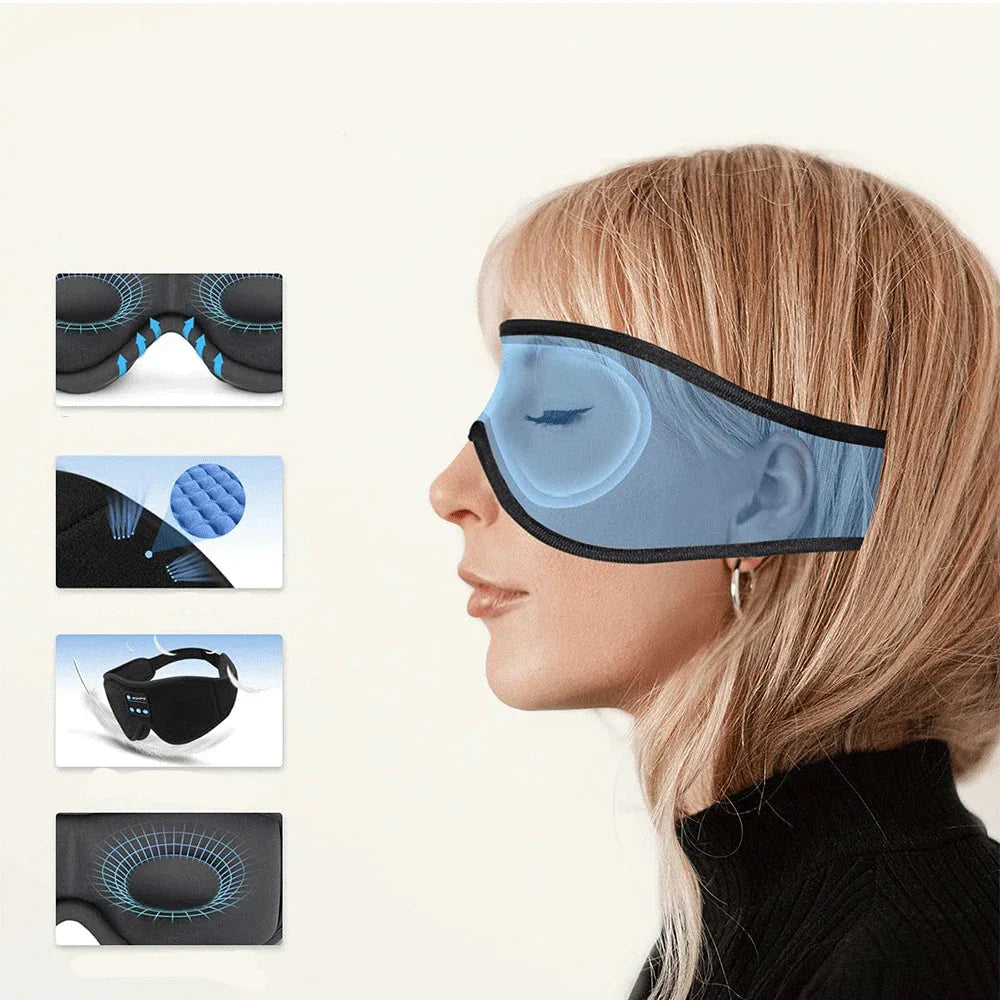 Masque de Sommeil Bluetooth LuxeSlumber | Son HD pour un Sommeil Ininterrompu