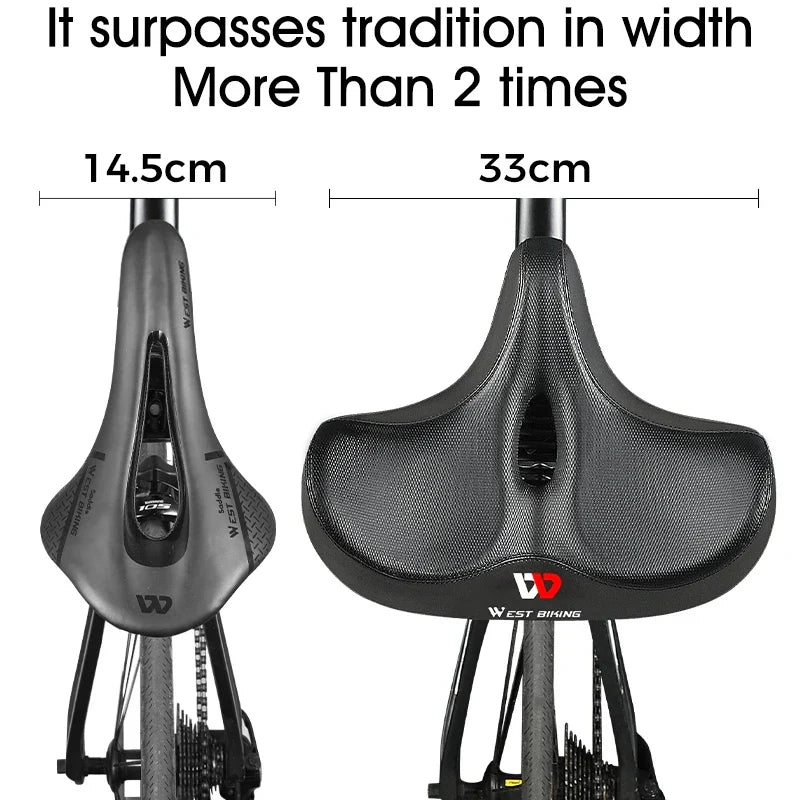 Selle de Vélo Ergonomique avec Coussin Épais – La Selle de Vélo la Plus Confortable pour VTT et Vélos de Course, Design Respirant