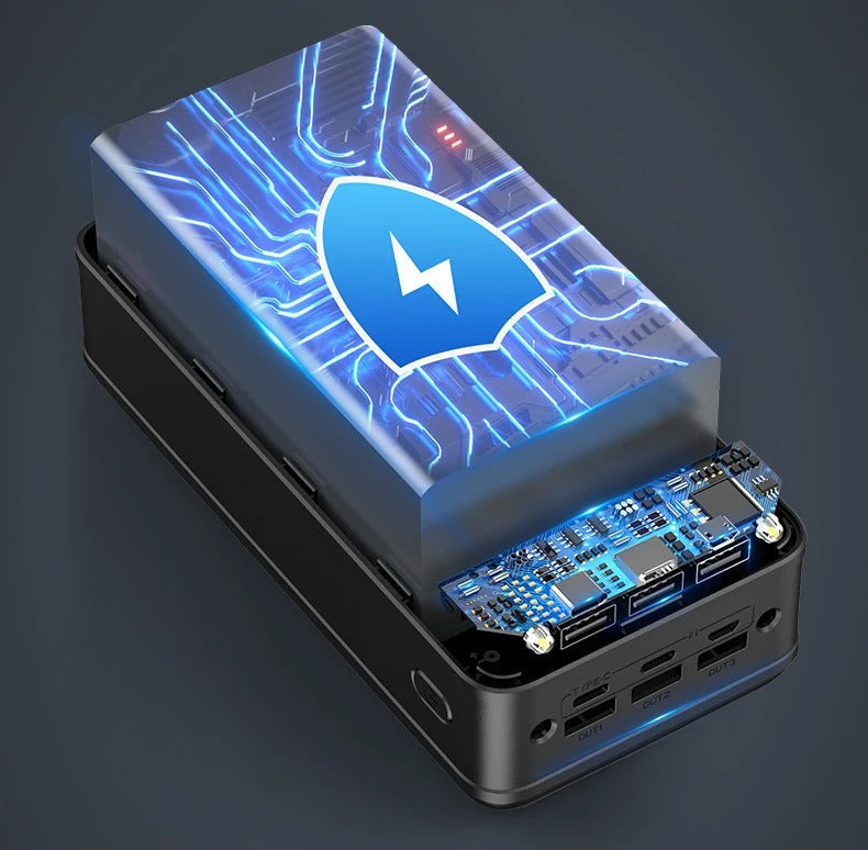 Batterie Externe Ultra Haute Capacité de 50 000 mAh – Charge Super Rapide pour Téléphones, Tablettes & Ordinateurs Portables