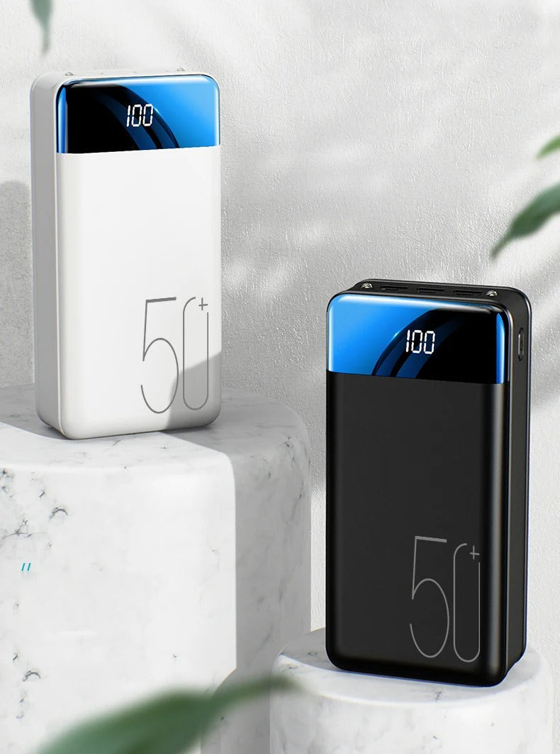 Batterie Externe Ultra Haute Capacité de 50 000 mAh – Charge Super Rapide pour Téléphones, Tablettes & Ordinateurs Portables