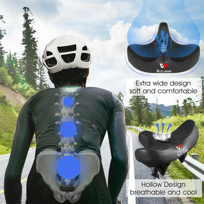 Selle de Vélo Ergonomique avec Coussin Épais – La Selle de Vélo la Plus Confortable pour VTT et Vélos de Course, Design Respirant