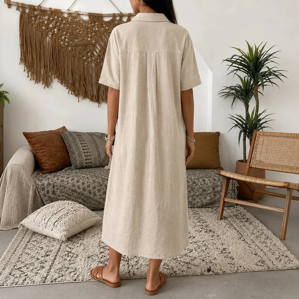 Lunavia – Robe chemise midi surdimensionnée pour femme