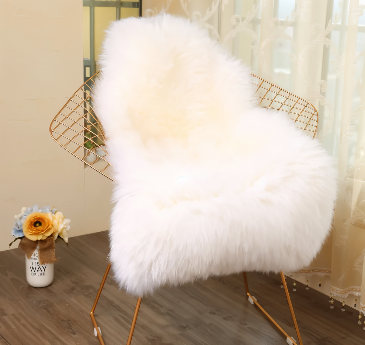 Tapis en Fausse Fourrure ShearLuxe – Doux Immitation Peau de Mouton pour Décoration Intérieure
