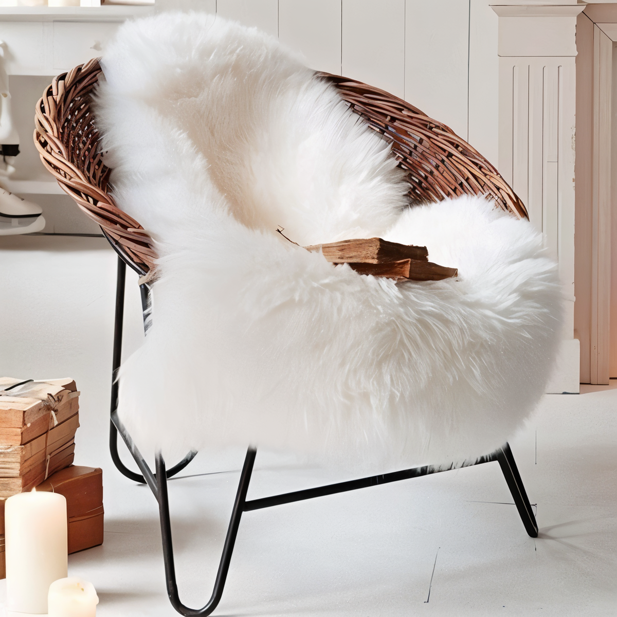 Tapis en Fausse Fourrure ShearLuxe – Doux Immitation Peau de Mouton pour Décoration Intérieure