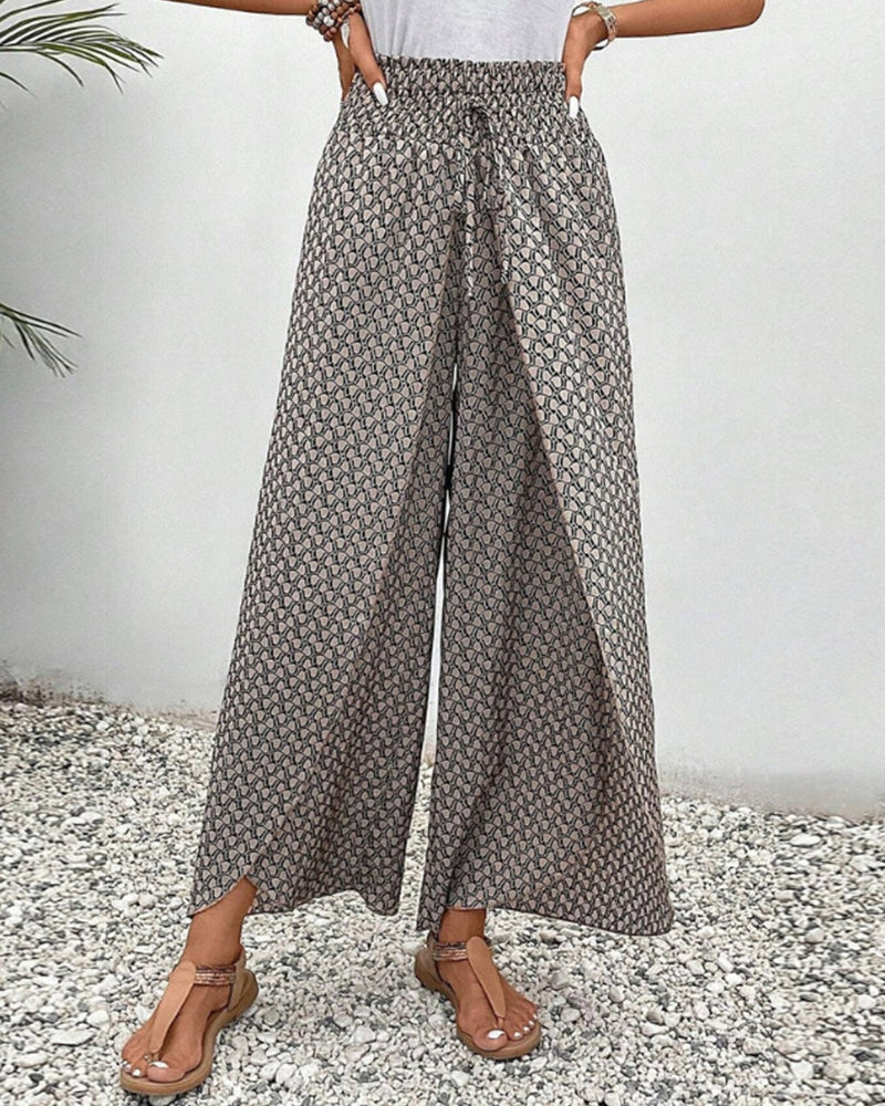 Pantalon large pour femmes | Imprimé et fluide