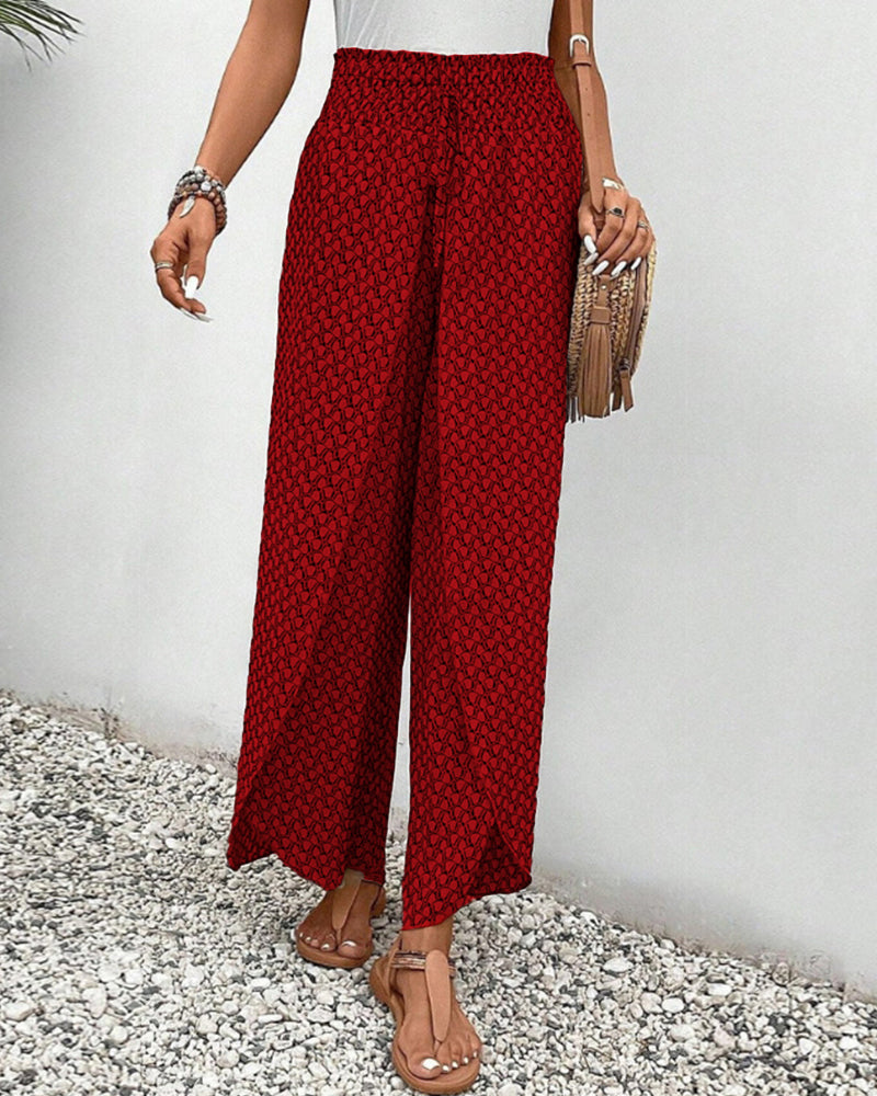 Pantalon large pour femmes | Imprimé et fluide