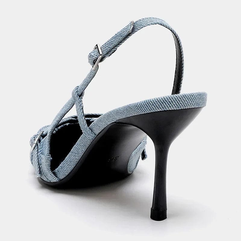 Lumière | Escarpins Slingback en Denim Élégant avec Bout Pointu