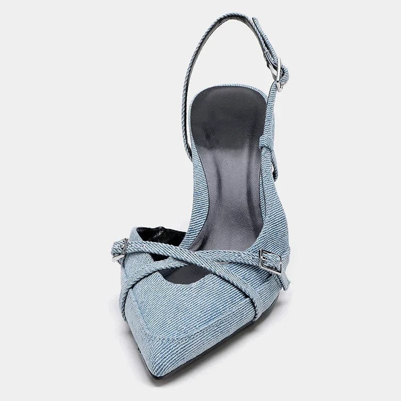 Lumière | Escarpins Slingback en Denim Élégant avec Bout Pointu