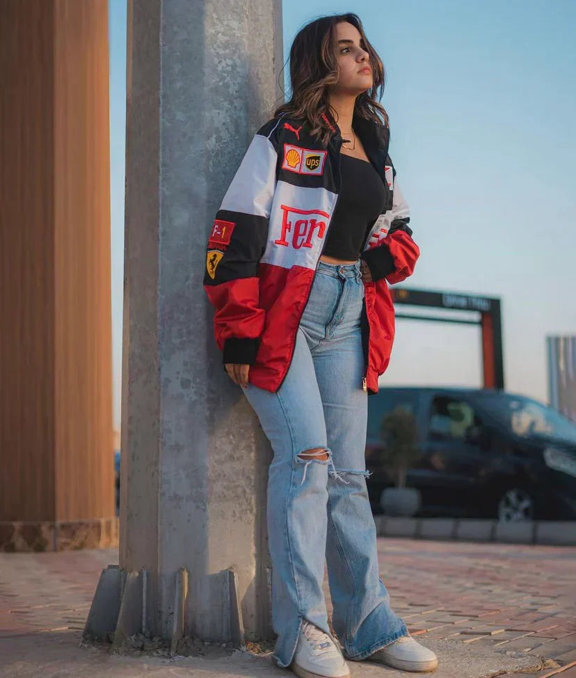 Veste de Course Vintage Ferrari - Style Sportif et Durabilité pour Tous