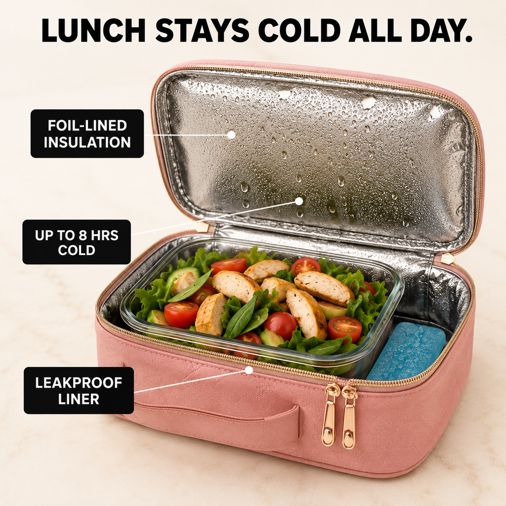 Carryla – Sac à dos isolé avec boîte à lunch, housse pour ordinateur portable, Oxford imperméable