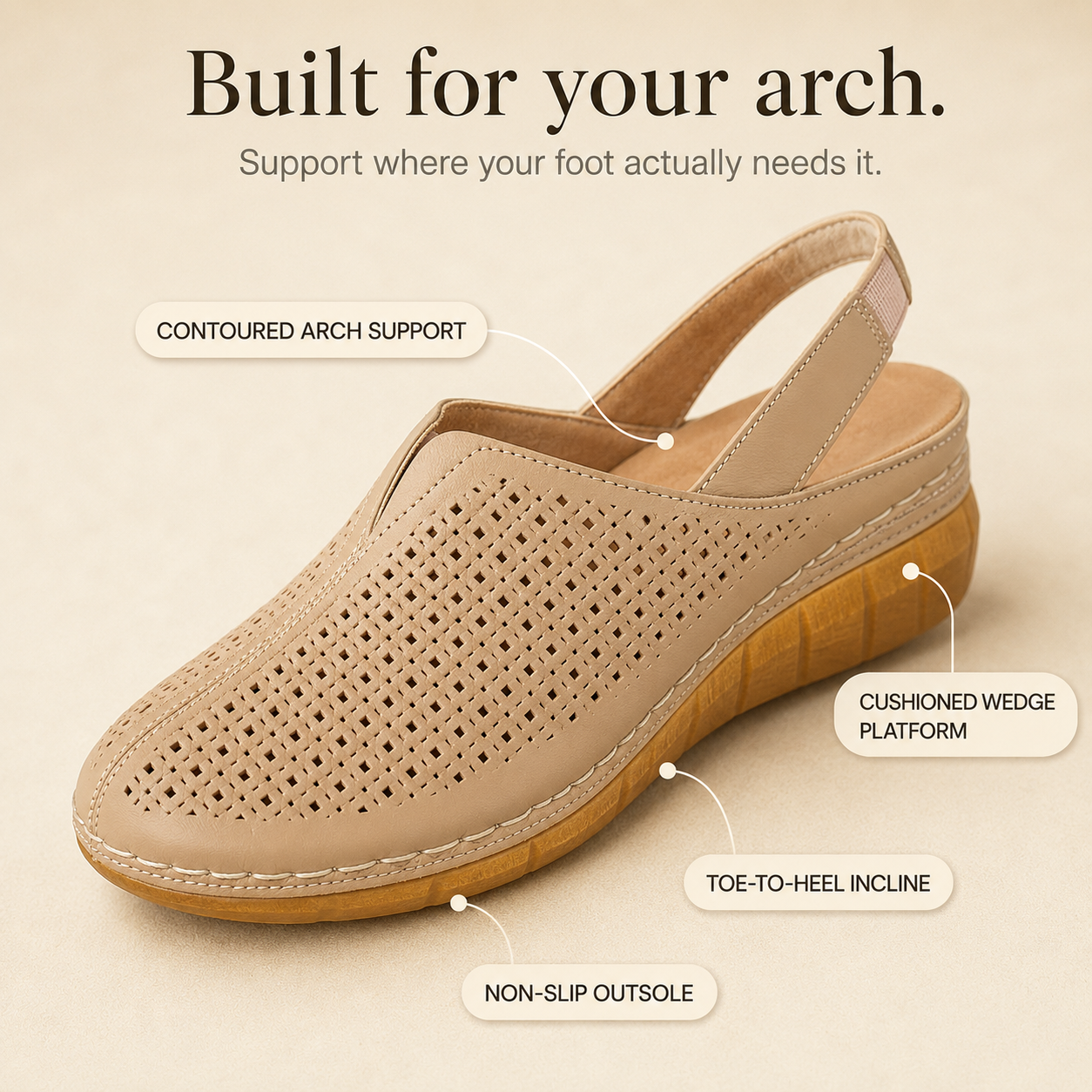 Solea – Sandales Confort à Talon Compensé Perforées pour Femme