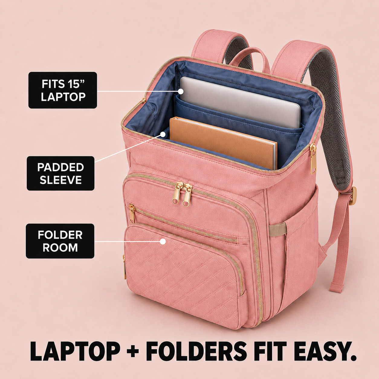 Carryla – Sac à dos isolé avec boîte à lunch, housse pour ordinateur portable, Oxford imperméable