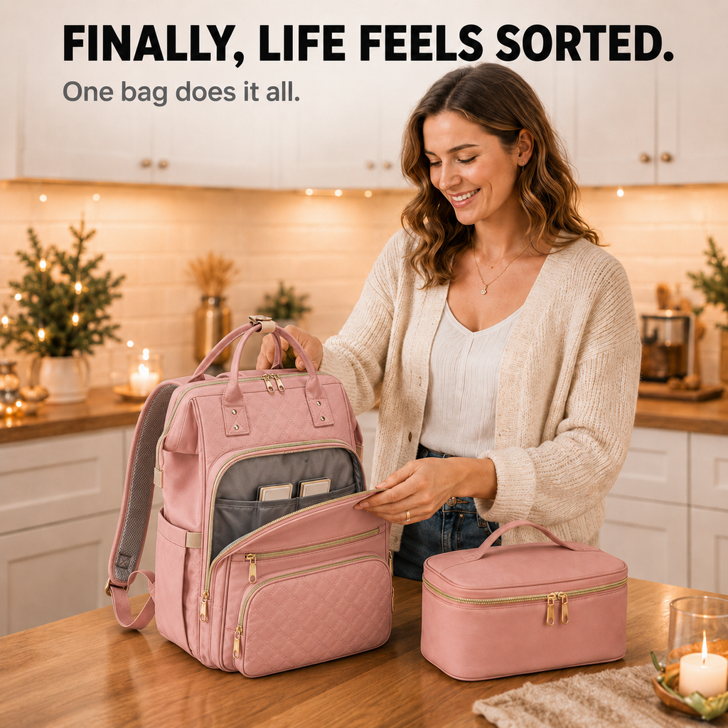 Carryla – Sac à dos isolé avec boîte à lunch, housse pour ordinateur portable, Oxford imperméable