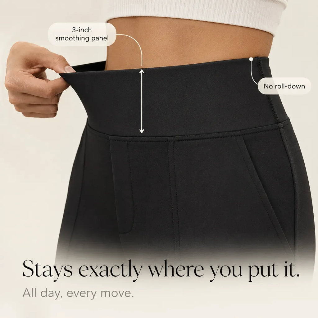 Velessa – Pantalon cropped taille haute à jambes larges avec poches
