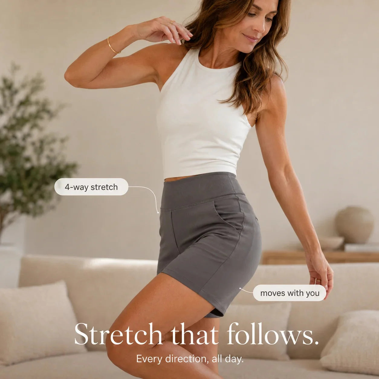 Wearbella – Bermuda Shorts Tailleur Taille Haute avec Poches
