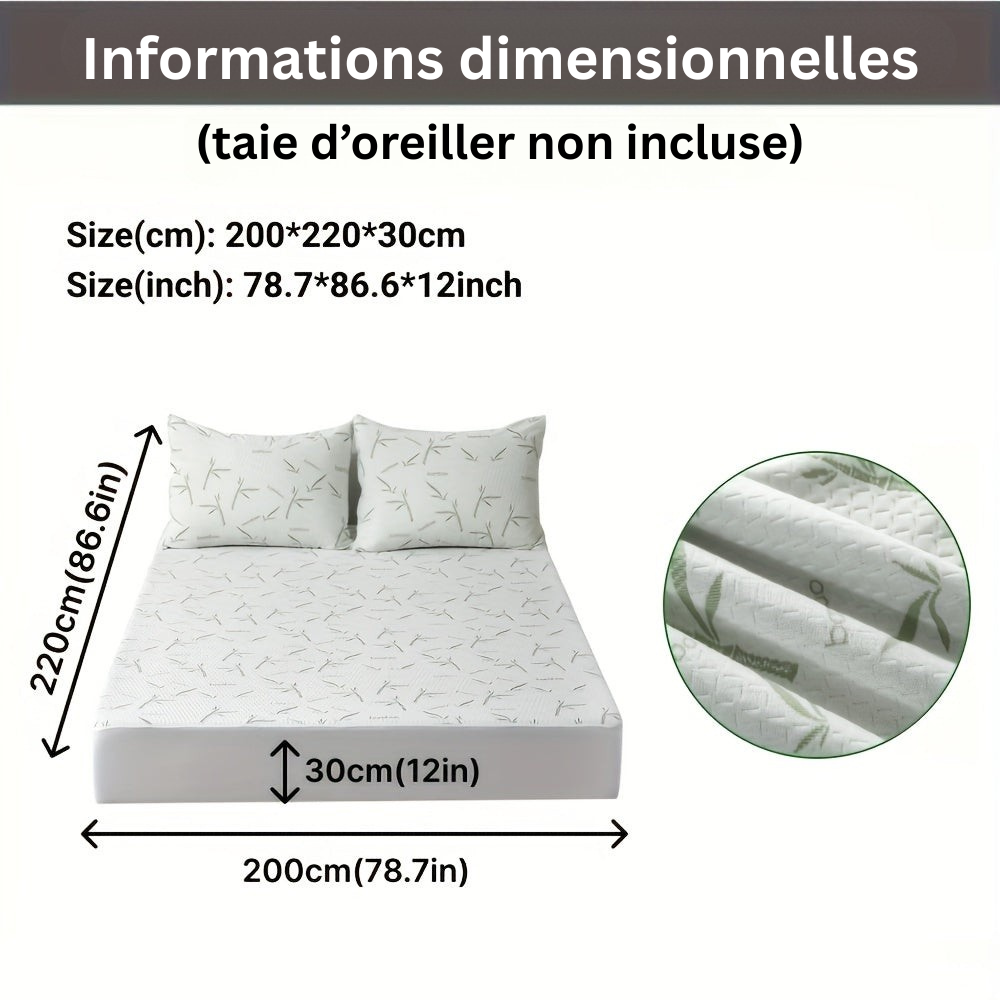 BambooCool Protège-matelas – Respirant et Rafraîchissant pour une Qualité de Sommeil Améliorée