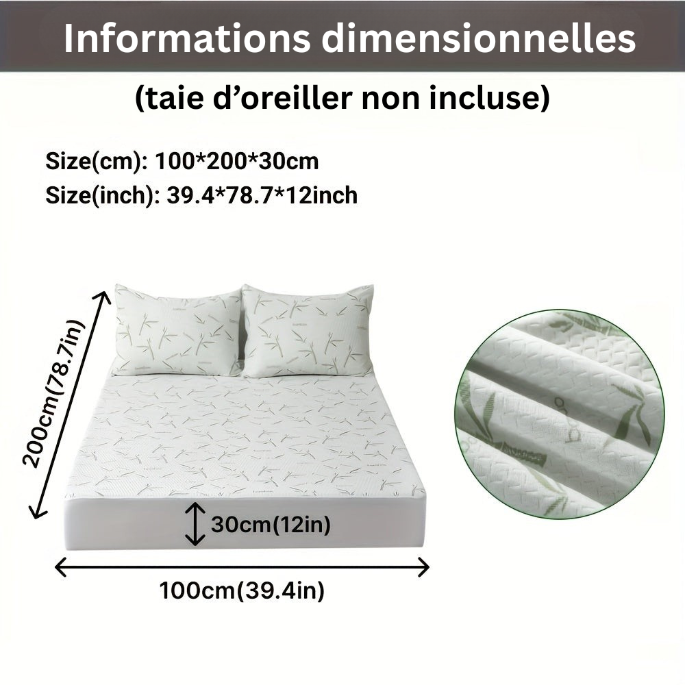 BambooCool Protège-matelas – Respirant et Rafraîchissant pour une Qualité de Sommeil Améliorée