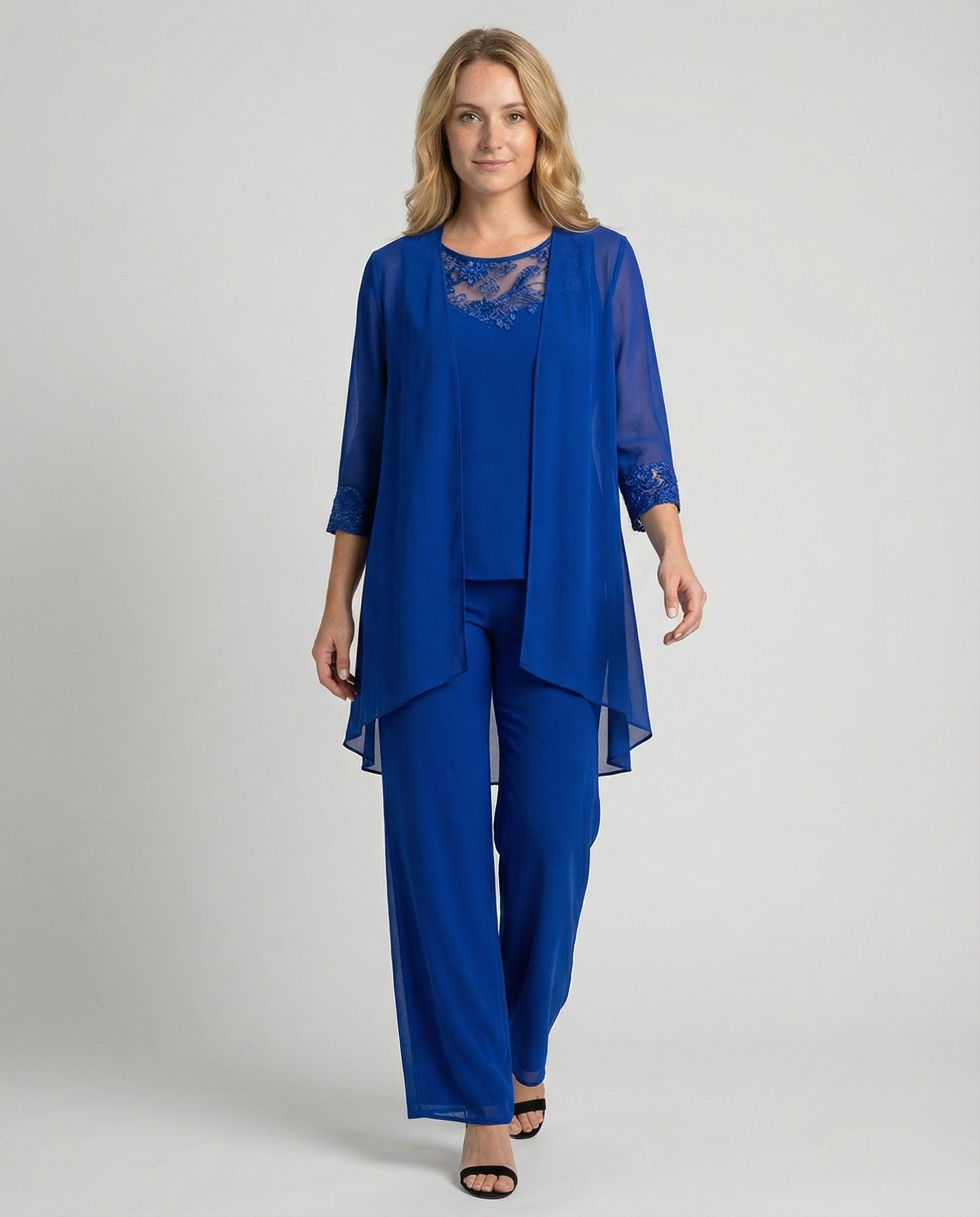 Ensemble de bureau trois pièces pour femmes avec blazer, gilet et pantalon | Heidi-Mode