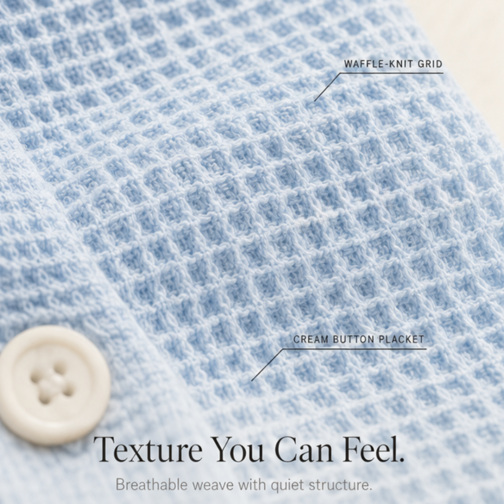 Vienelle – Ensemble Deux Pièces en Tricot Waffle pour Femmes