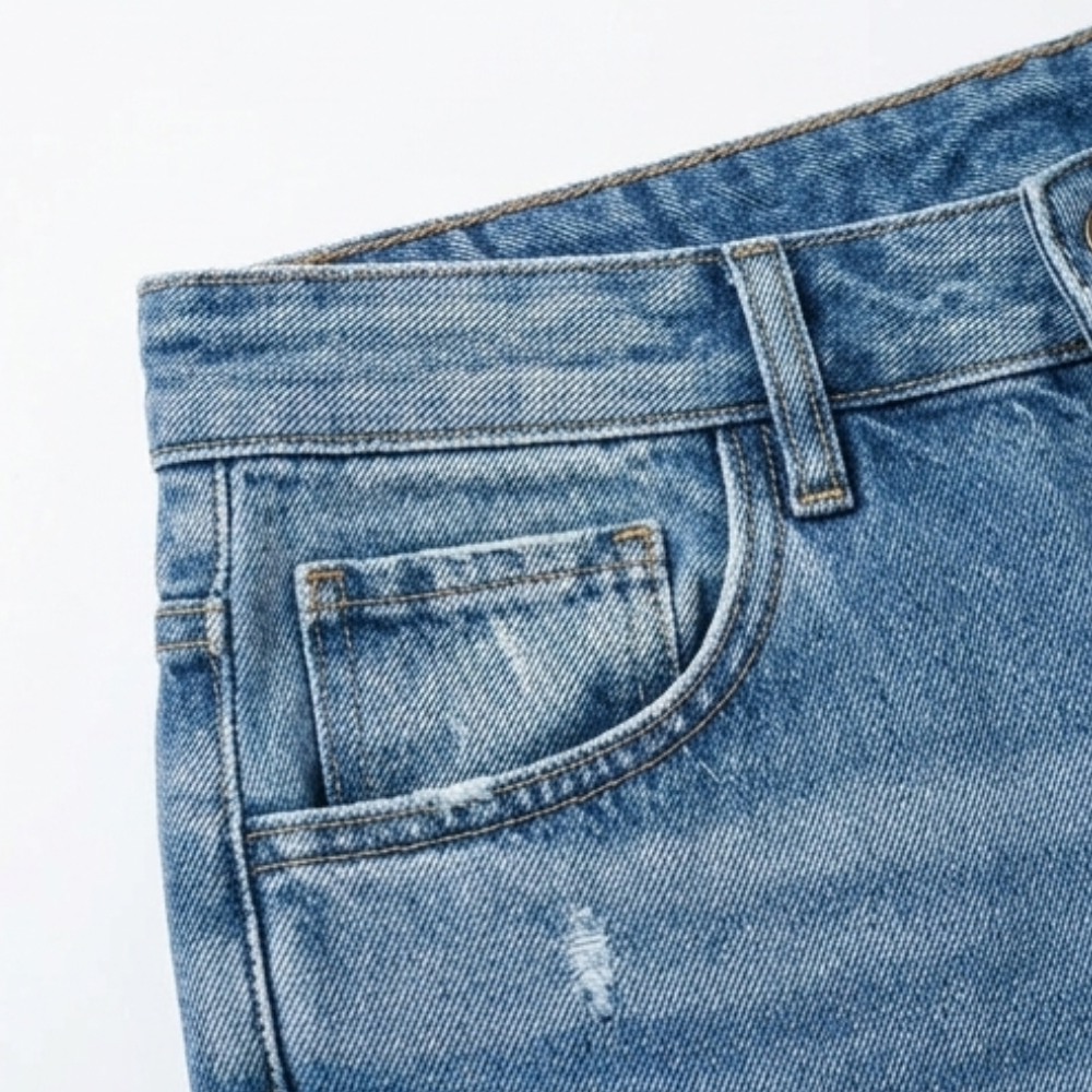 Vivara – Jeans droits cropped à franges pour femmes