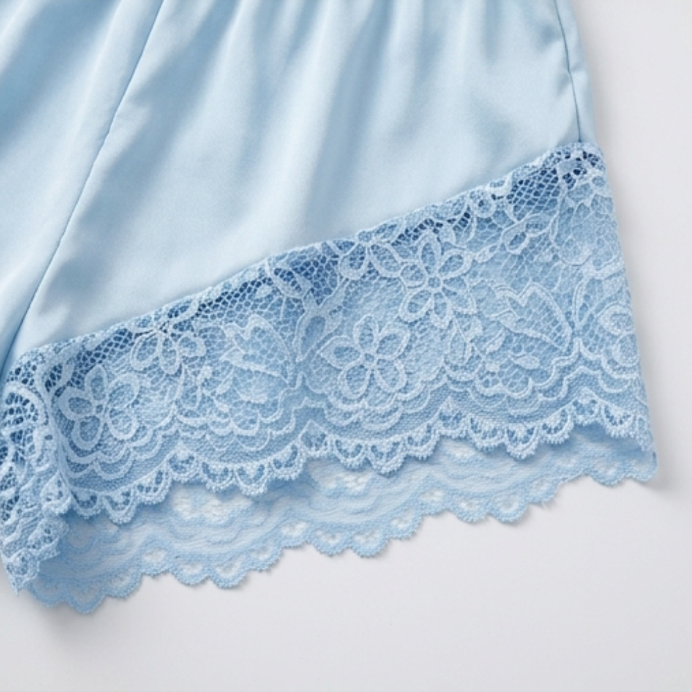 Lunessa – Ensemble de Pyjama en Satin avec Dentelle