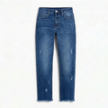 Vivara – Jeans droits cropped à franges pour femmes
