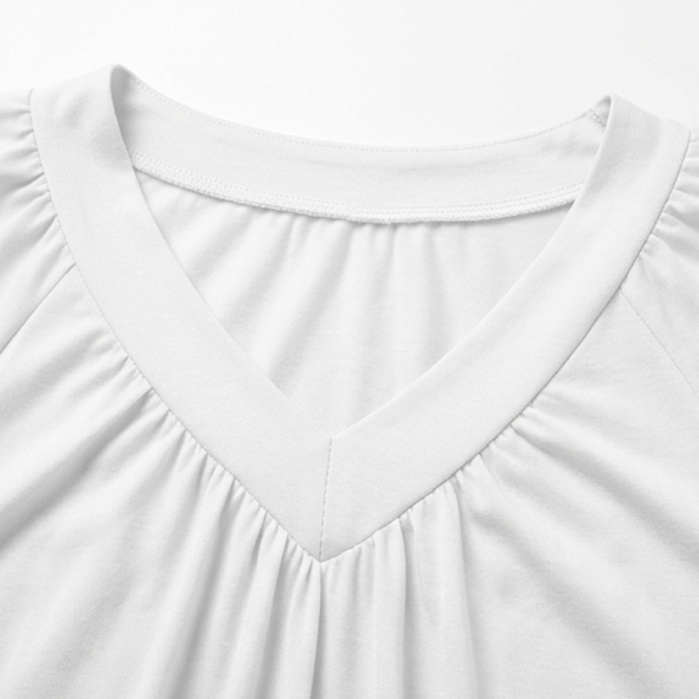 Vivelyn – Haut blouson à plis et décolleté en V pour femmes