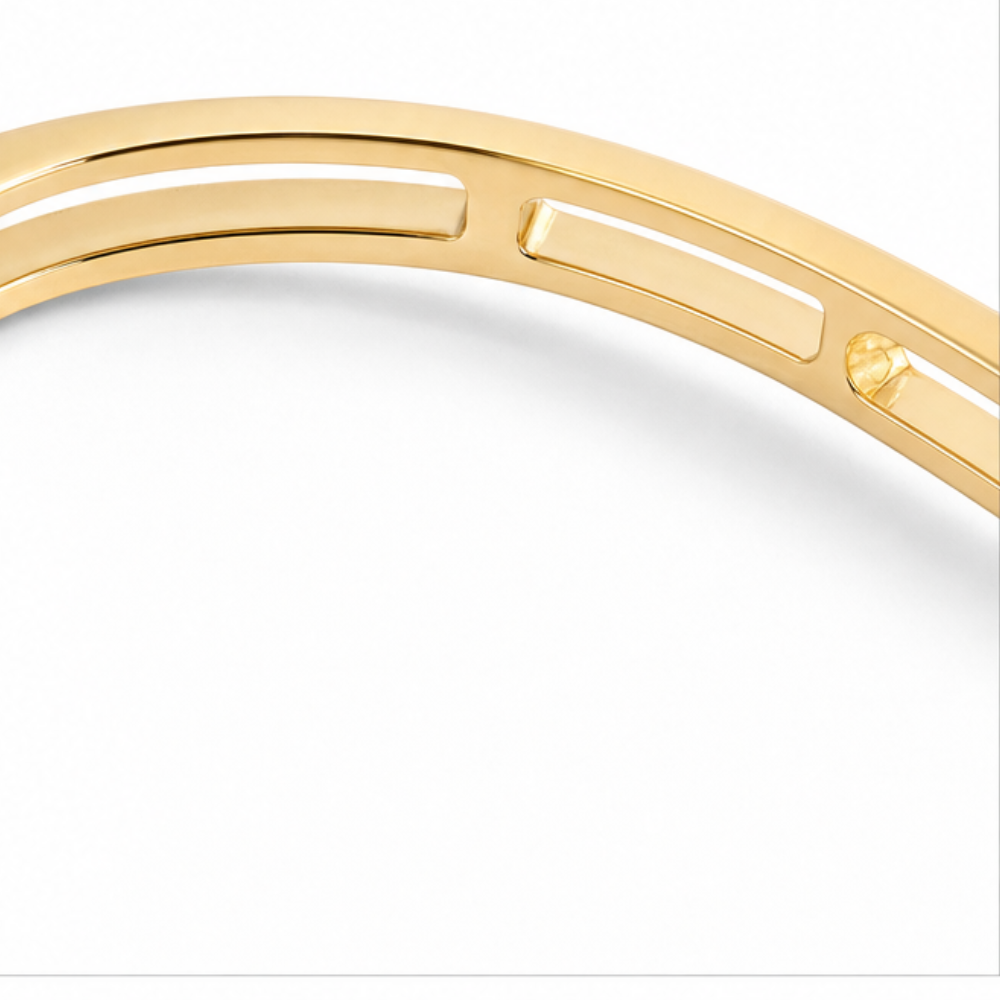 Veluna – Bracelet Jonc en Cristal Flottant Doré pour Femmes