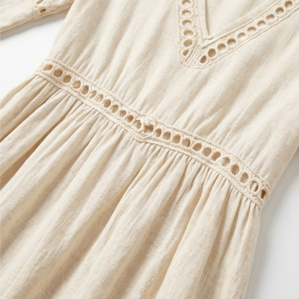Solmera – Robe Midi avec Détails en Crochet