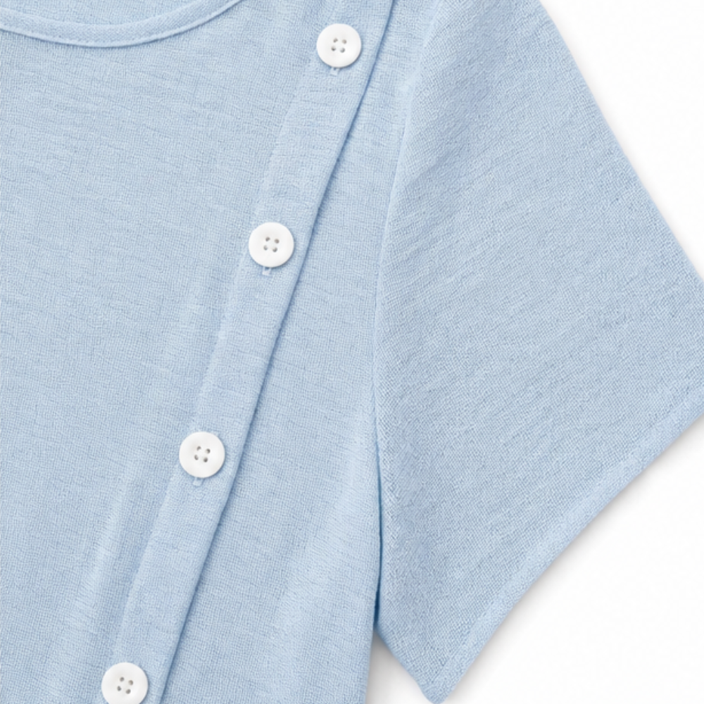 Sumlor – Robe midi à boutons asymétriques avec poches pour l'été