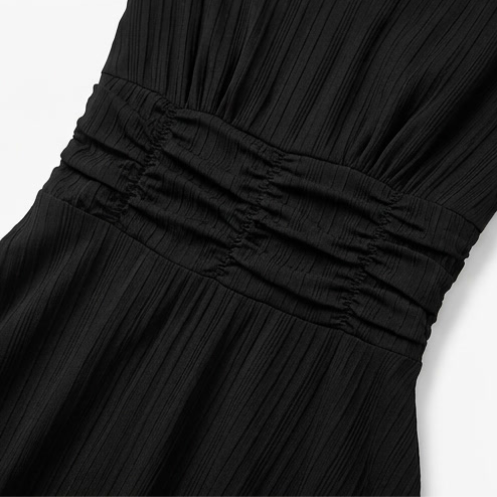 Vivella – Robe midi élégante à manches bouffantes pour femmes