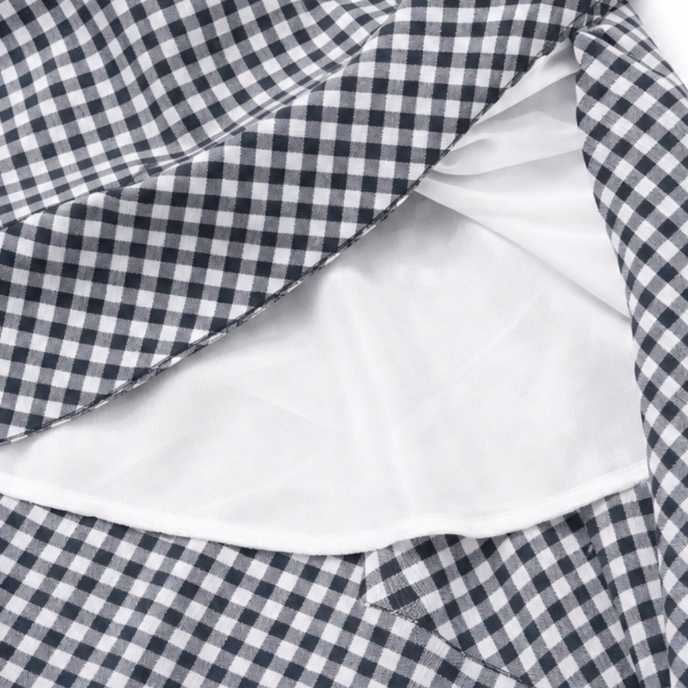 Veluna – Jupe maxi asymétrique à volants en vichy pour femmes