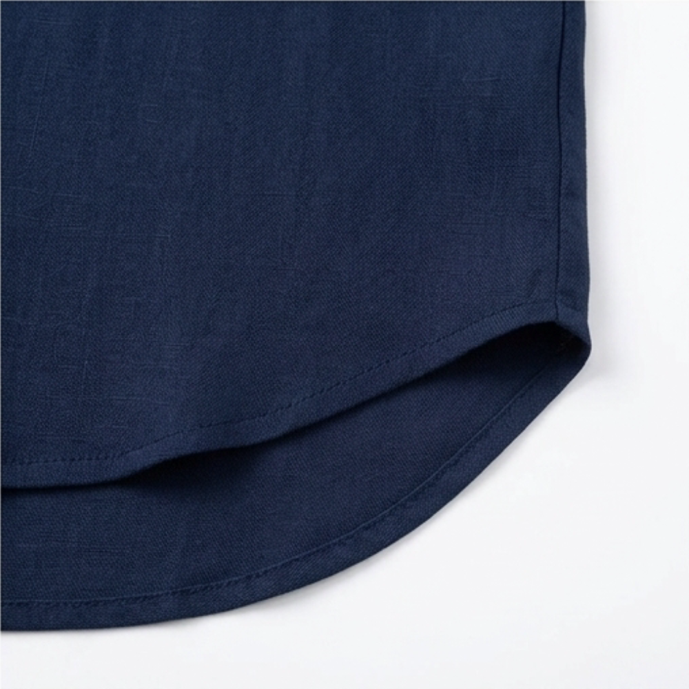 Wovena – Blouse V encolure dégagée pour femmes avec ourlet incurvé