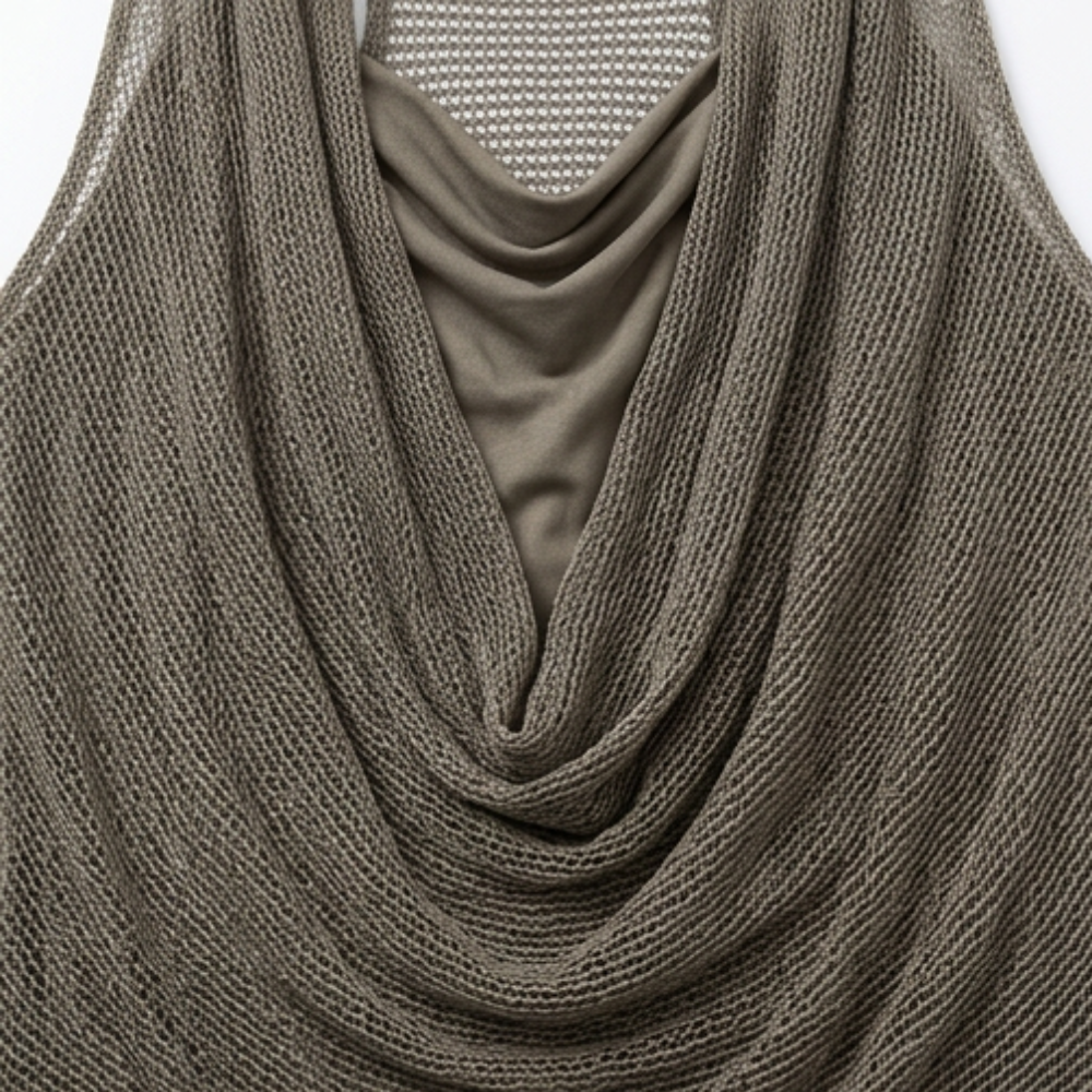 Lunessa – Haut en tricot à col drapé et dos nu