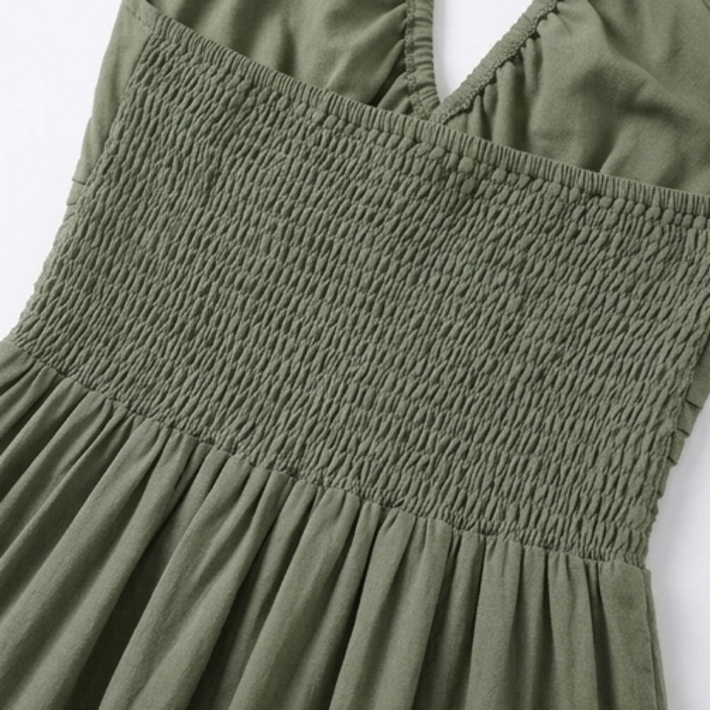 Solenne – Robe maxi fluide à dos nu pour femmes