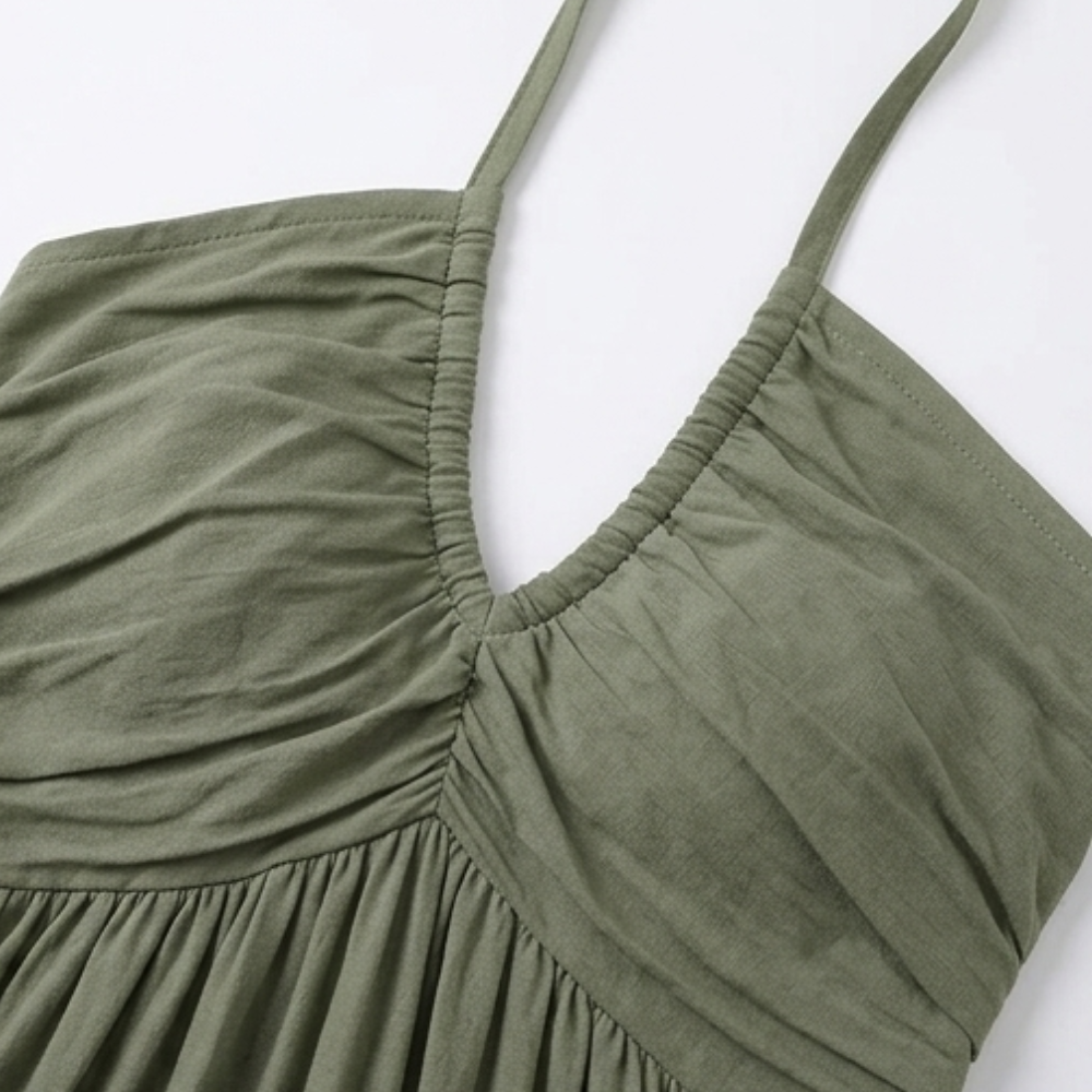 Solenne – Robe maxi fluide à dos nu pour femmes