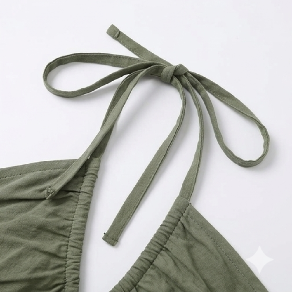 Solenne – Robe maxi fluide à dos nu pour femmes