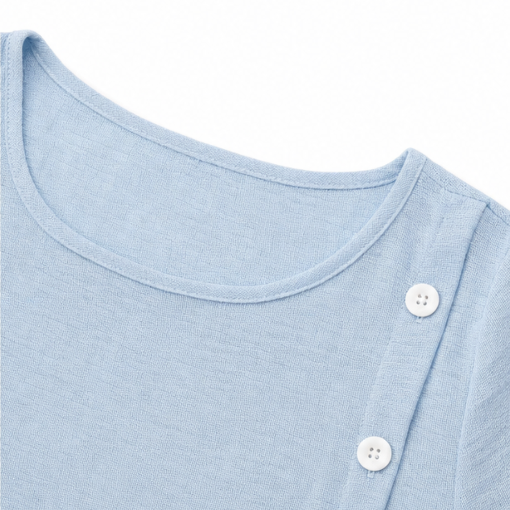 Sumlor – Robe midi à boutons asymétriques avec poches pour l'été