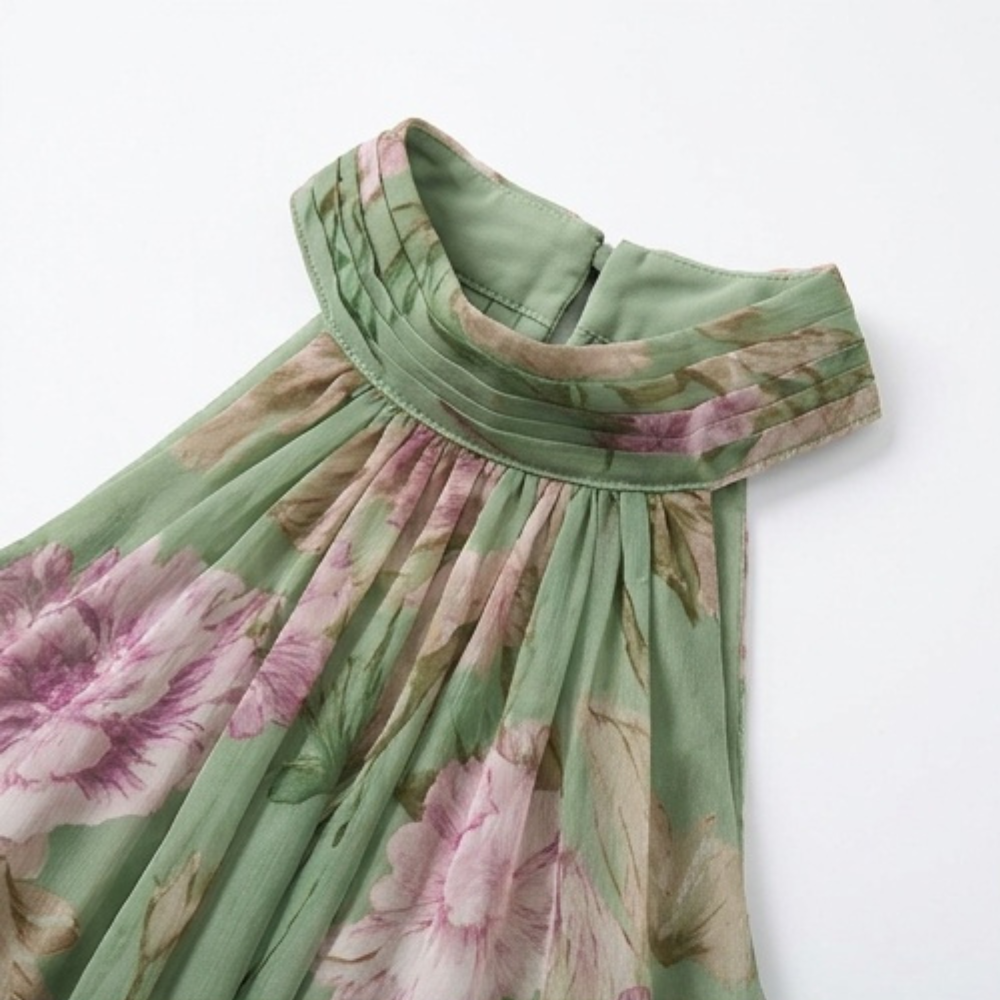 Rosalie – Robe maxi d'été fluide pour femmes en sauge florale