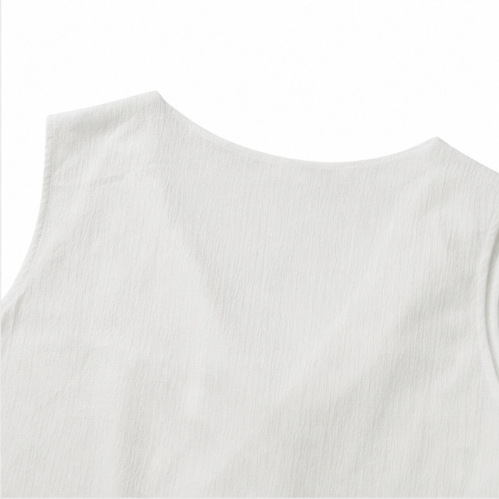 Solenne – Robe Mini à Col Châle avec Poches, Coupe Slim Sans Manches