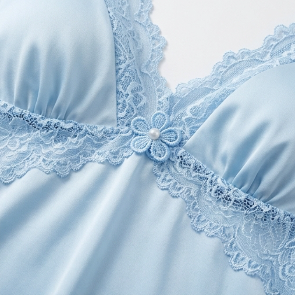 Lunessa – Ensemble de Pyjama en Satin avec Dentelle
