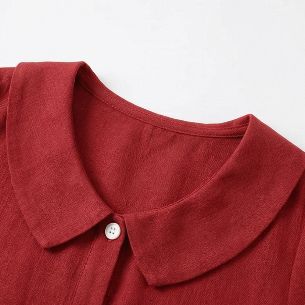 Collaré – Blouse à boutons avec col Peter Pan rétro