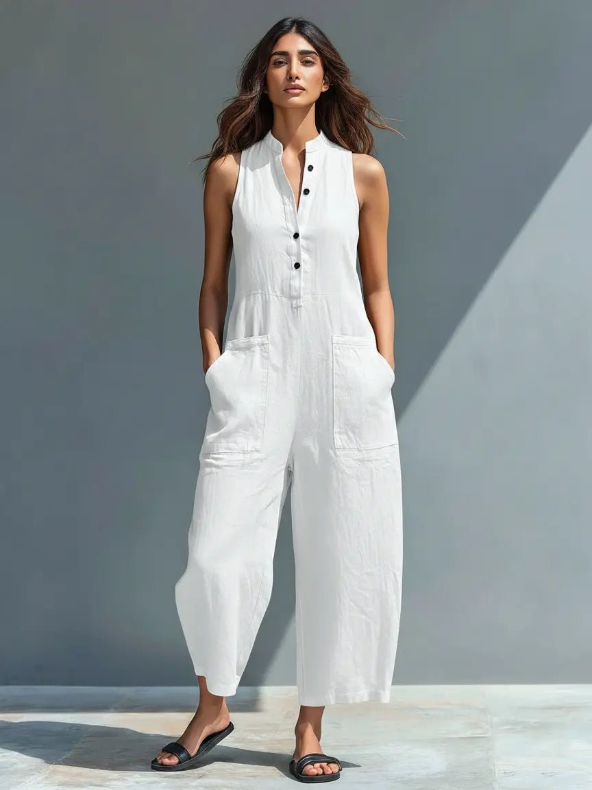 Combinaison Femme | Combinaison sans manches avec col montant