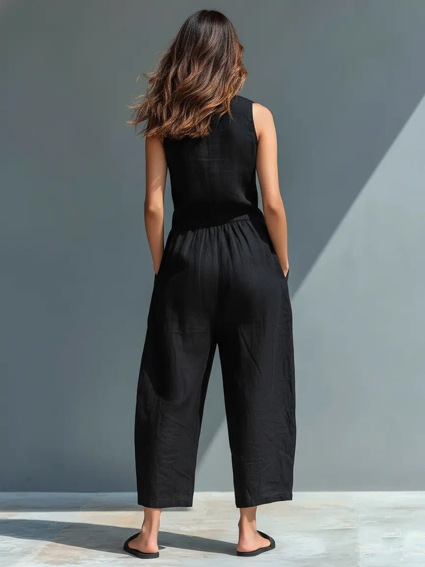 Combinaison Femme | Combinaison sans manches avec col montant