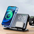 Station de Charge 3-en-1 | Station de Charge Sans Fil Premium avec Réveil | pour Apple iPhone, Watch & AirPods